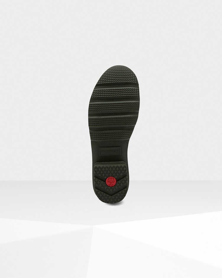 Hunter Heren Regenlaarzen Korte Zijde Donker Olijfgroen