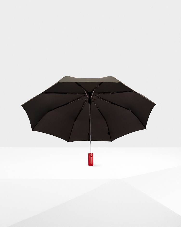 Hunter Automatische Compacte Paraplu Donker Olijfgroen