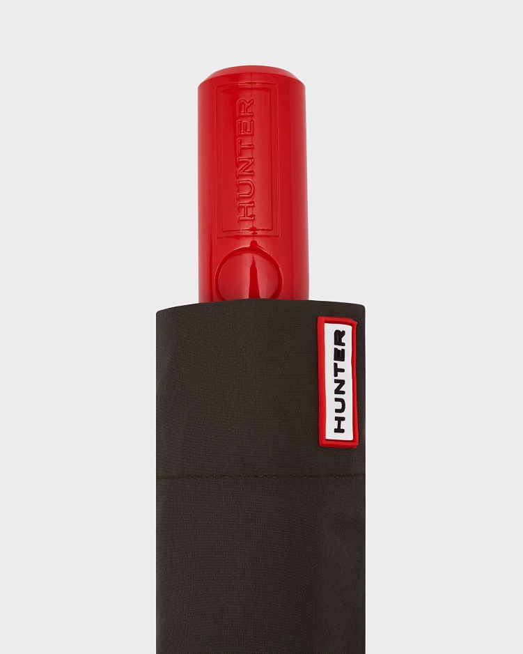 Hunter Automatische Compacte Paraplu Donker Olijfgroen