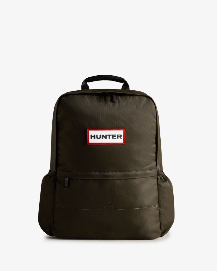Hunter Nylon Grote Rugzak Donker Olijfgroen