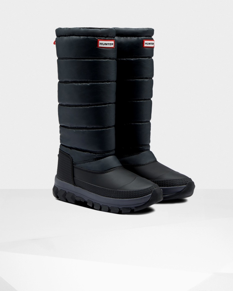 Hunter Geïsoleerde Hoge Snowboots Voor Dames Zwart