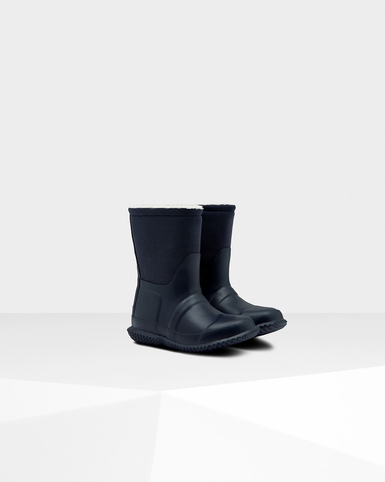 Hunter Little Kids (18 Maanden - 6 Jaar) Geïsoleerde Roltop Veganistische Shearling Boots Hunter Marine