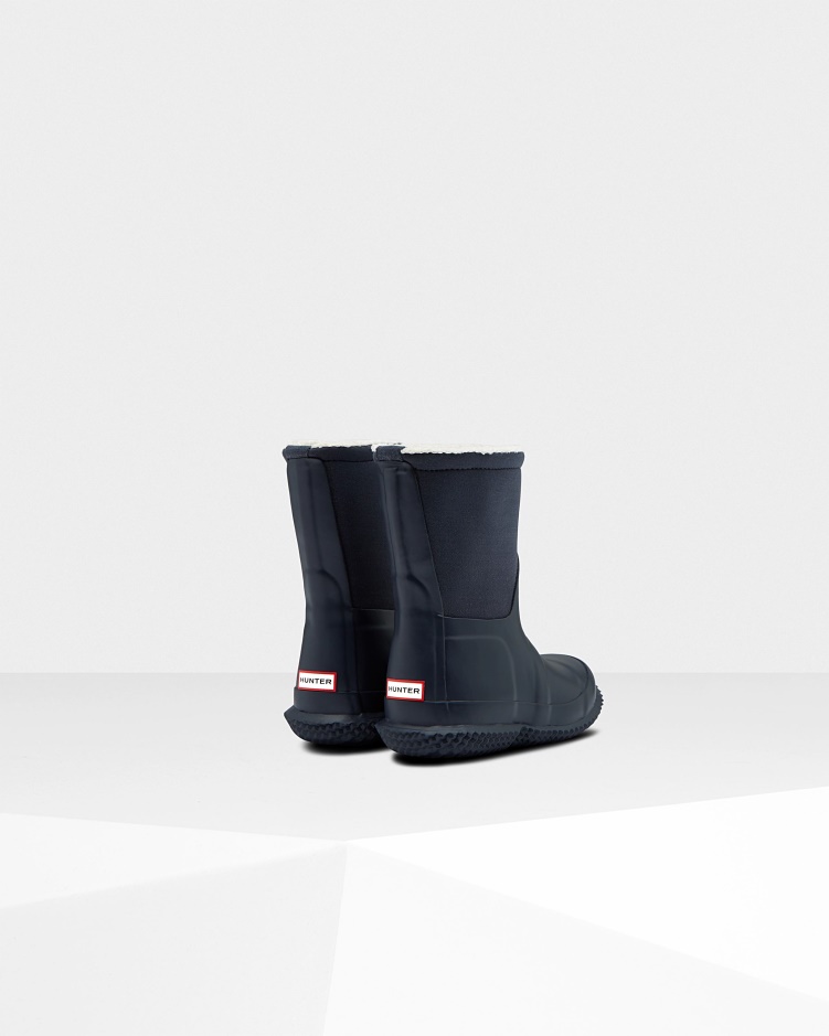 Hunter Little Kids (18 Maanden - 6 Jaar) Geïsoleerde Roltop Veganistische Shearling Boots Hunter Marine
