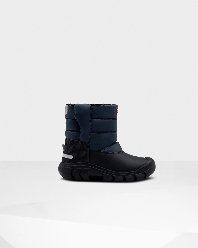 Hunter Big Kids (5-10 Jaar) Geïsoleerde Snowboots Marine-zwart