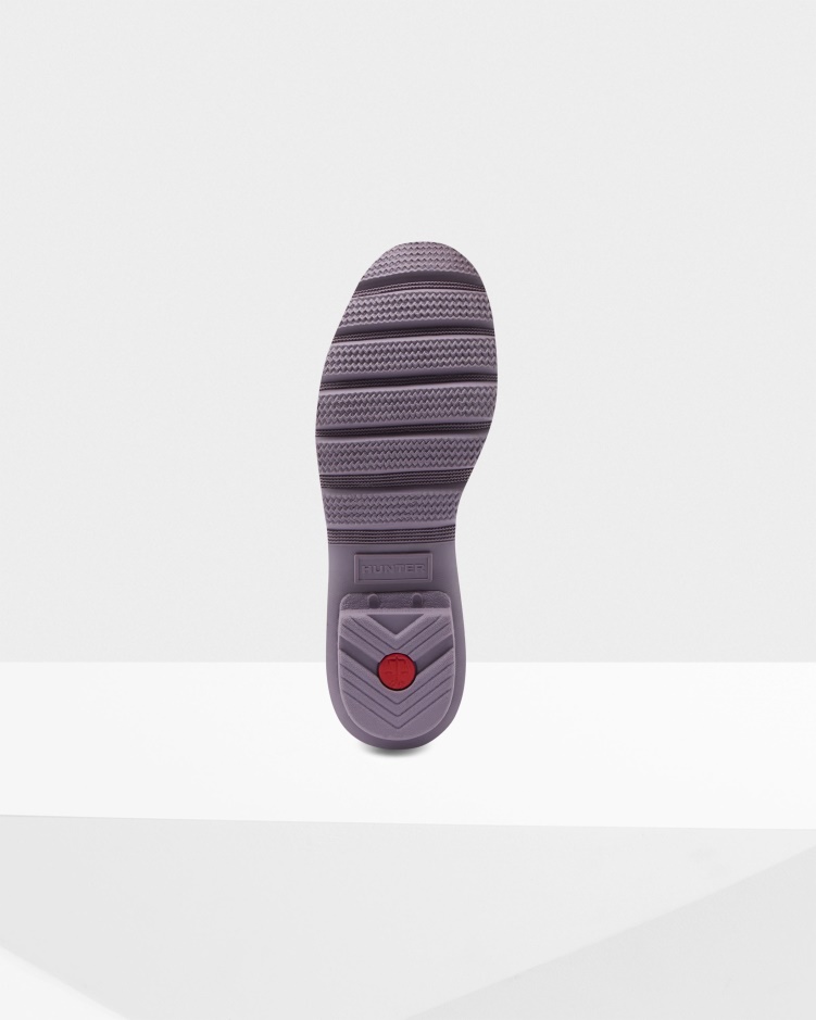 Hunter Verstelbare Regenlaarzen Met Korte Rug Voor Dames, Paarse Top