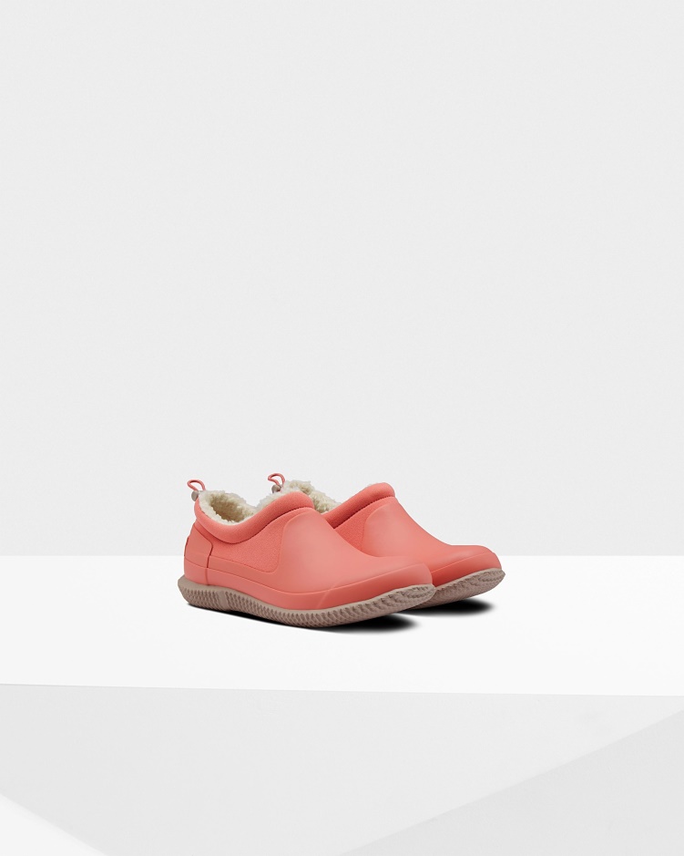 Hunter Geïsoleerde Vegan Shearling Damesschoen Hibiscus Roze