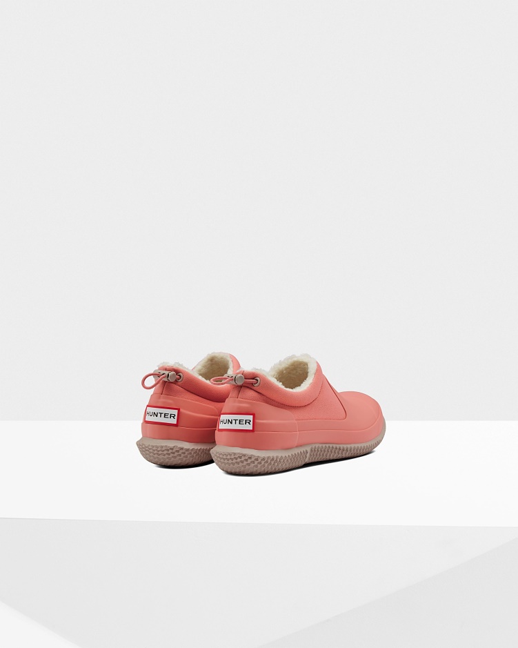 Hunter Geïsoleerde Vegan Shearling Damesschoen Hibiscus Roze