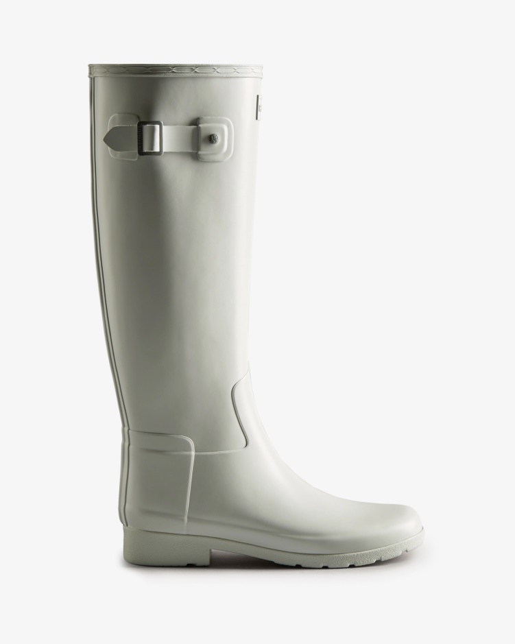 Hunter Verfijnde Slim Fit Lange Regenlaarzen Voor Dames Frosted Grey