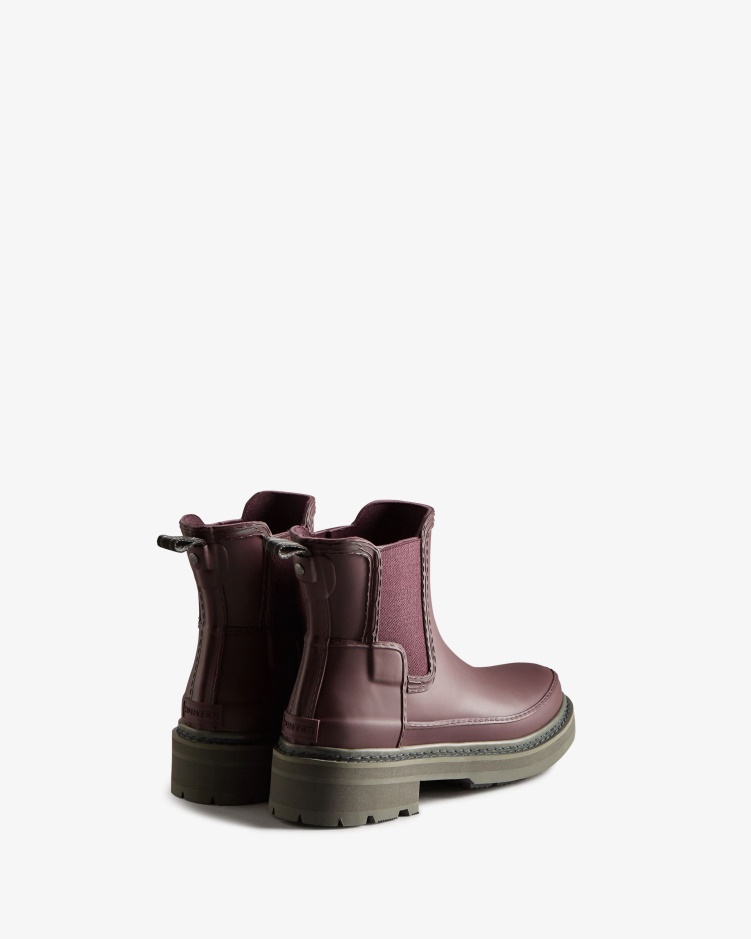 Hunter Chelsea Boots Met Verfijnde Stiksels Voor Dames Kastanjebruin