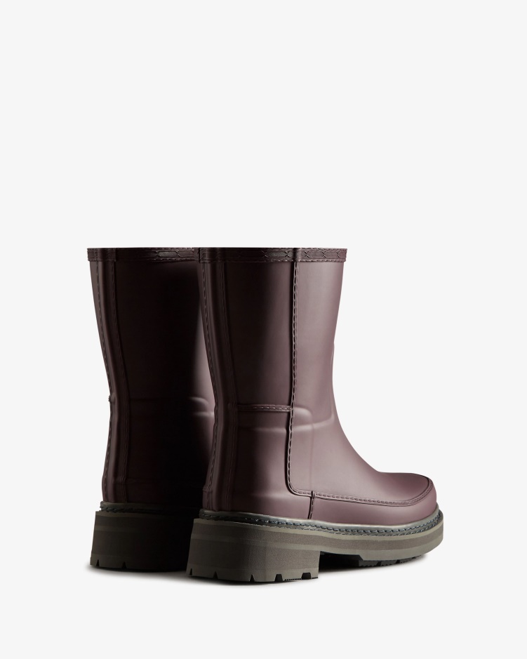 Hunter Dames Geraffineerde Korte Regenlaarzen Kastanje Korst Bruin