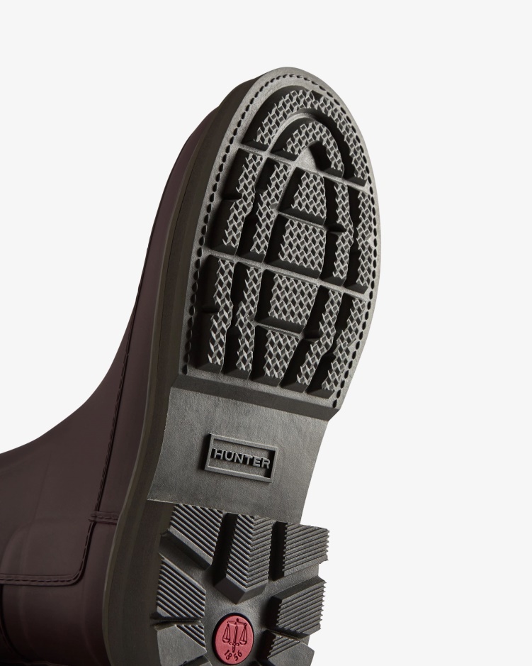 Hunter Dames Geraffineerde Korte Regenlaarzen Kastanje Korst Bruin