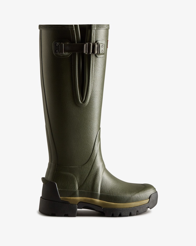 Hunter Balmoral Verstelbare 3 Mm Neopreen Regenlaarzen Voor Dames Donker Olijfgroen
