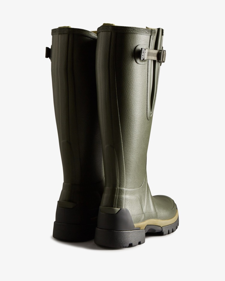 Hunter Balmoral Verstelbare 3 Mm Neopreen Regenlaarzen Voor Dames Donker Olijfgroen