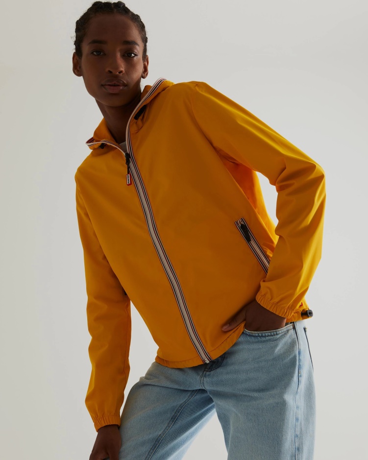 Hunter Gerecycled Lichtgewicht Opvouwbaar Damesjack Geel