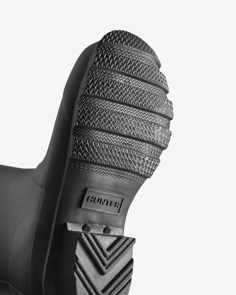 Hunter Big Kids (5-11 Jaar) Geïsoleerde Regenlaarzen Zwart-logo Rood