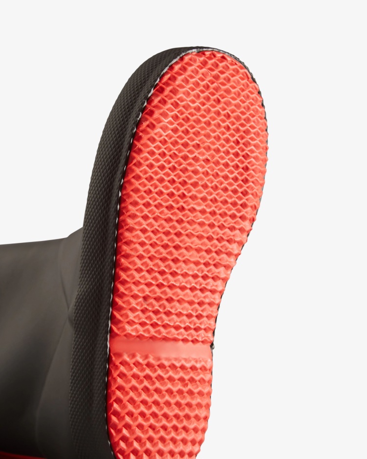 Hunter Kids First (18 Maanden-8 Jaar) Geïsoleerde Regenlaarzen Zwart-logo Rood