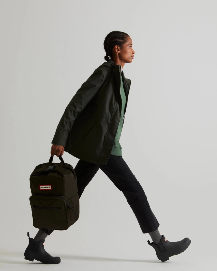 Hunter Lichtgewicht Waterdichte Damesjas Donker Olijfgroen