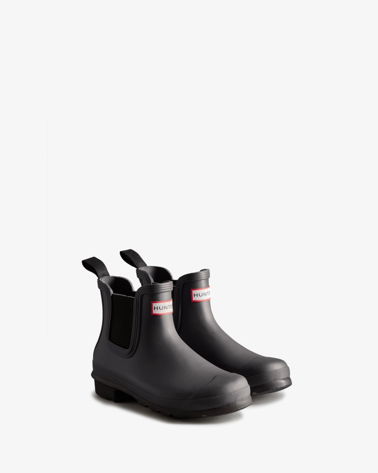 Hunter Originele Two Tone Chelsea Boots Voor Dames Zwart Ijszwart