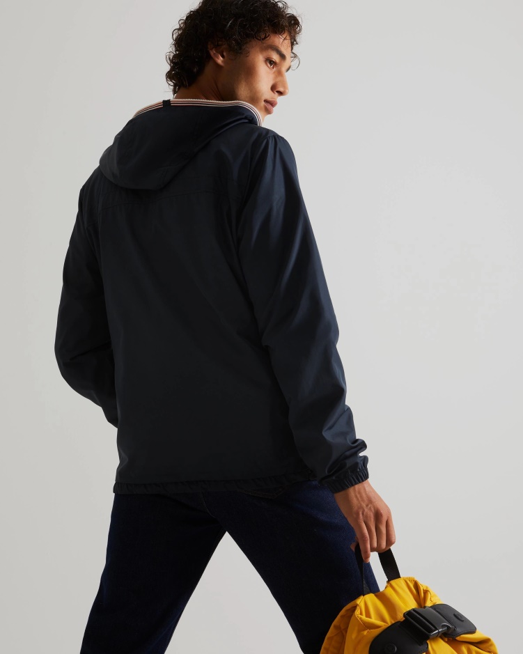 Hunter Heren Gerecycled Lichtgewicht Opvouwbaar Jack Navy