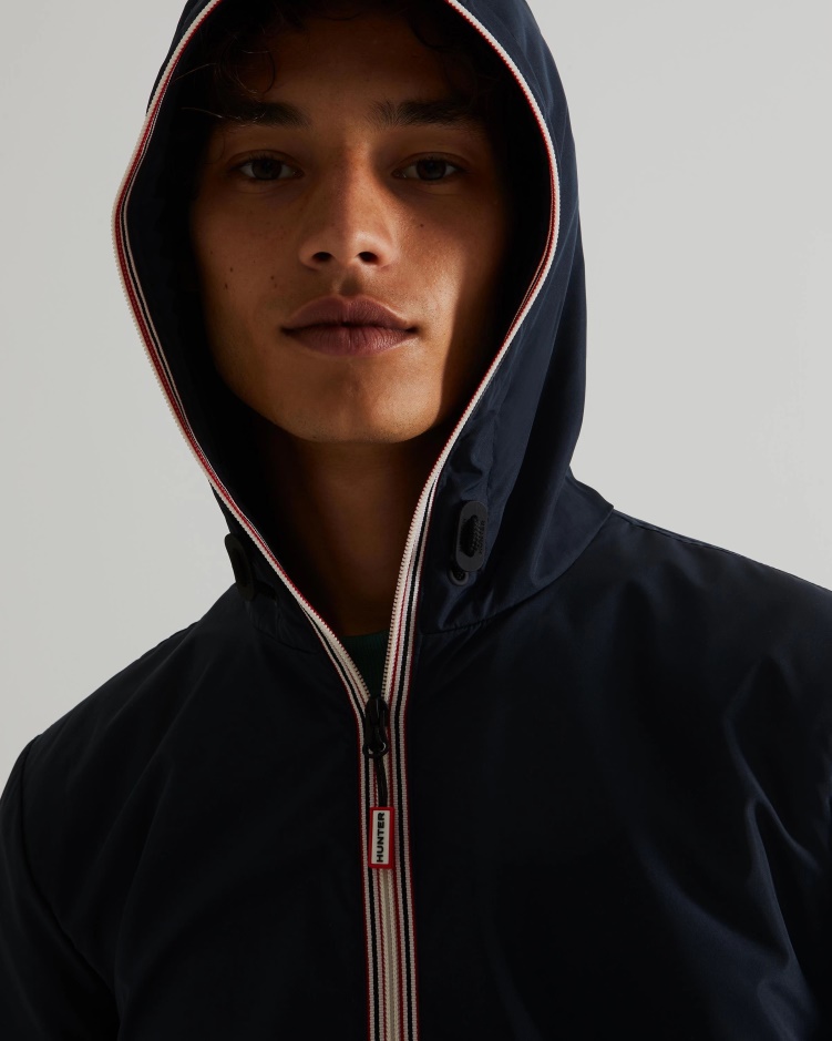 Hunter Heren Gerecycled Lichtgewicht Opvouwbaar Jack Navy