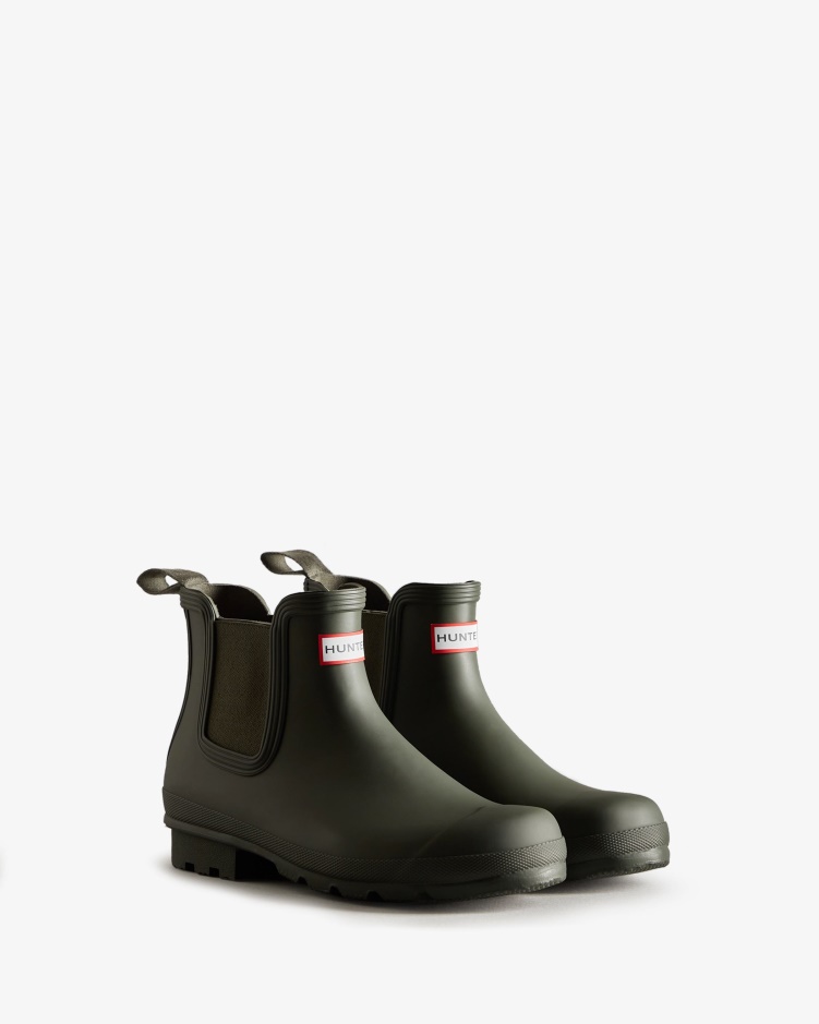Hunter Originele Chelsea Boots Heren Donker Olijfgroen