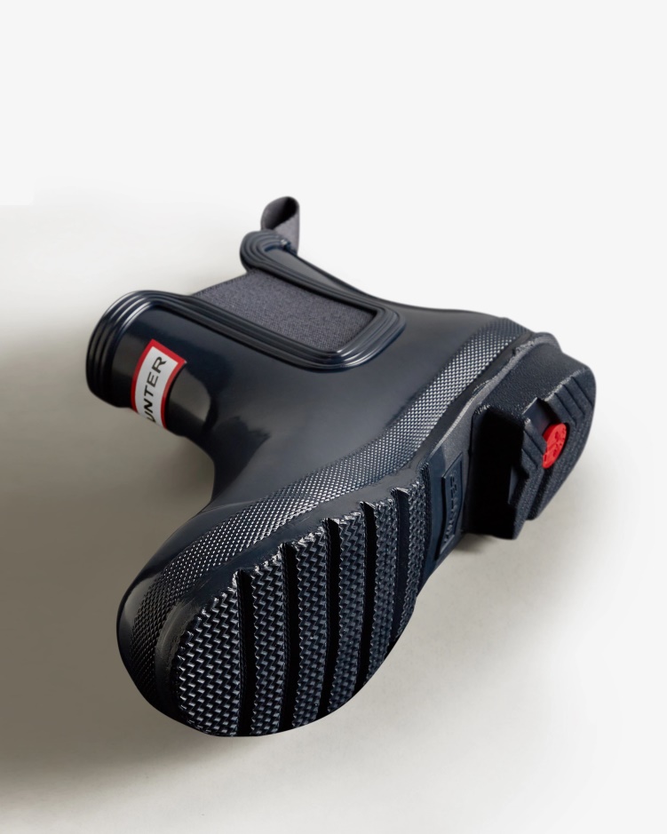 Hunter Originele Glanzende Chelsea Laarzen Voor Dames Navy