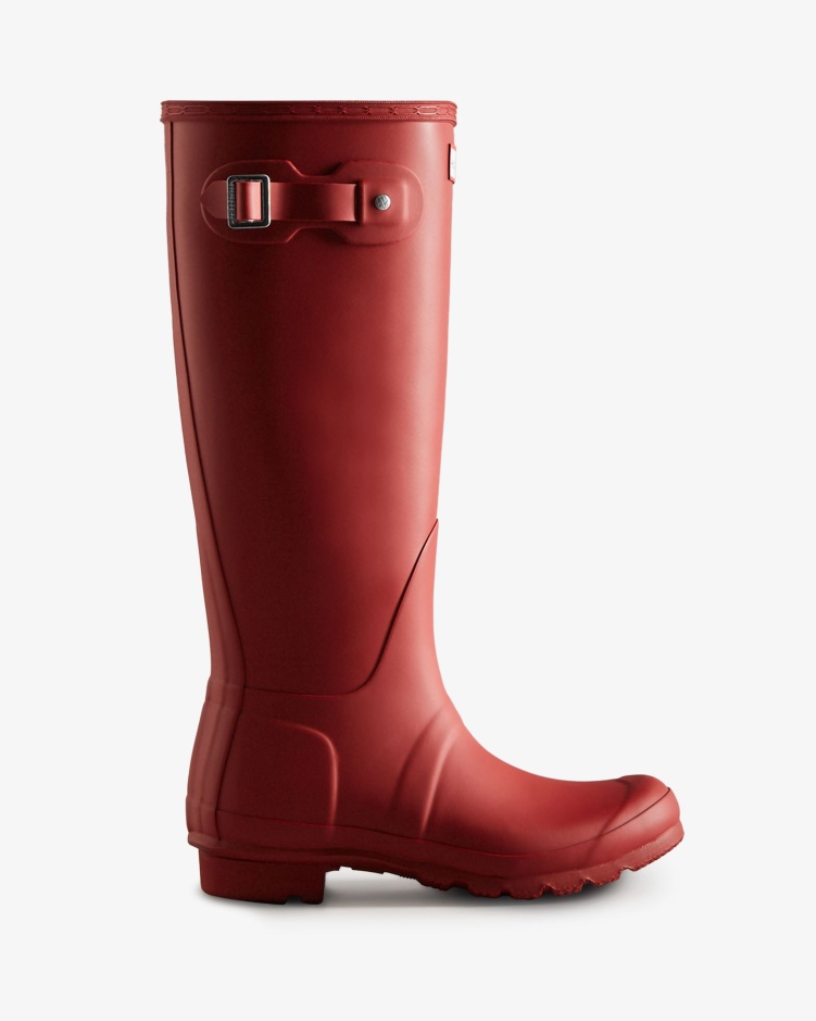 Hunter Originele Hoge Regenlaarzen Voor Dames, Militair Rood