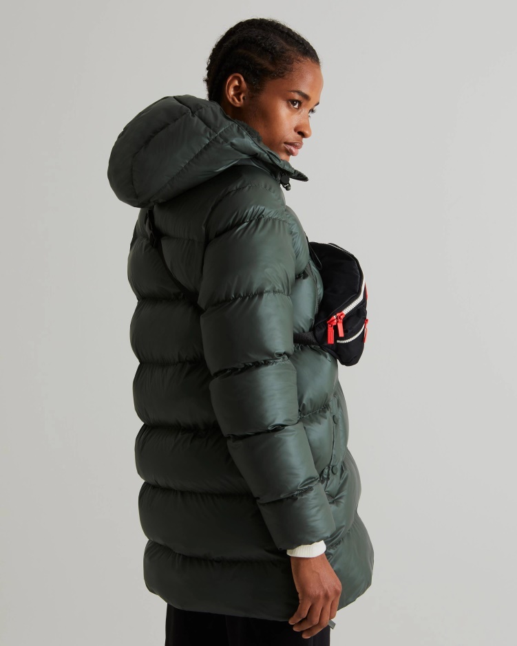 Hunter Geïsoleerde Rubberen Pufferjas Voor Dames Arctic Mosgroen