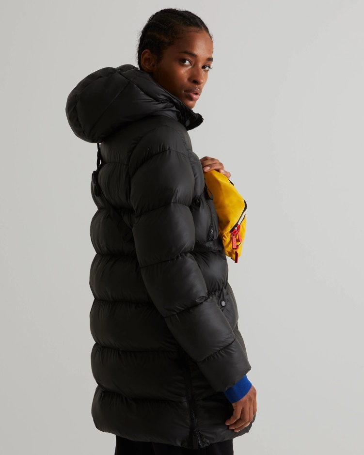 Hunter Geïsoleerde Rubberen Pufferjas Voor Dames Zwart