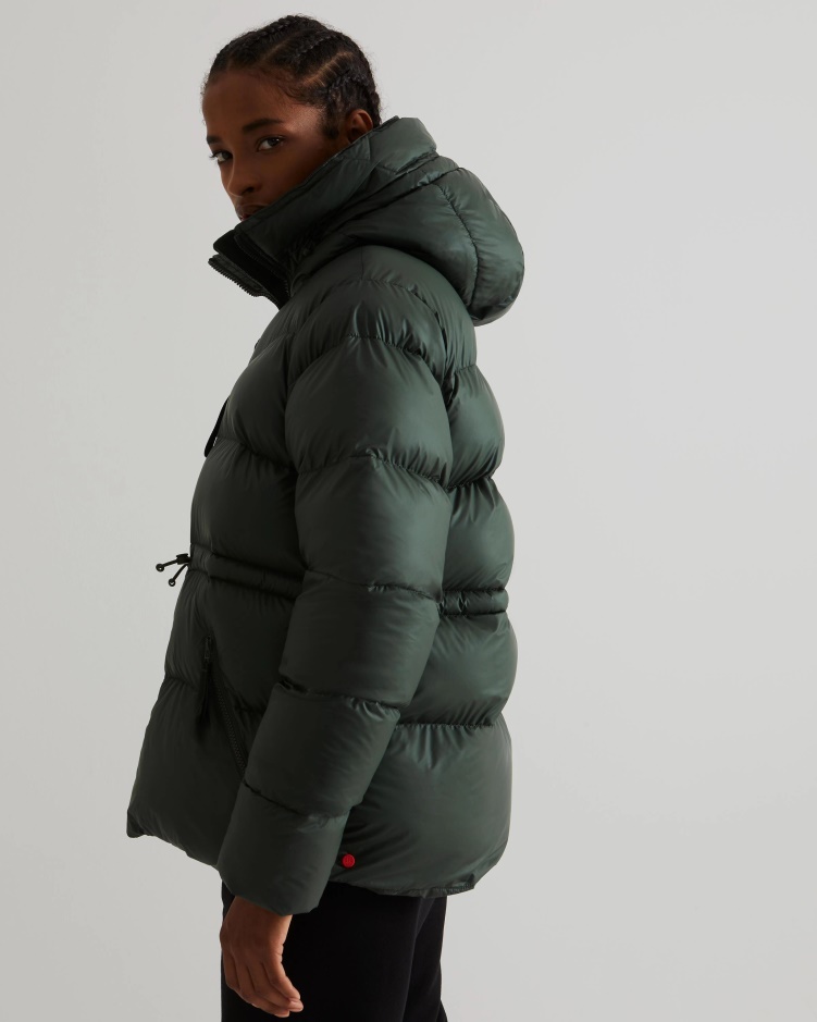 Hunter Geïsoleerde Rubberen A-lijn Pufferjack Voor Dames Arctic Mosgroen