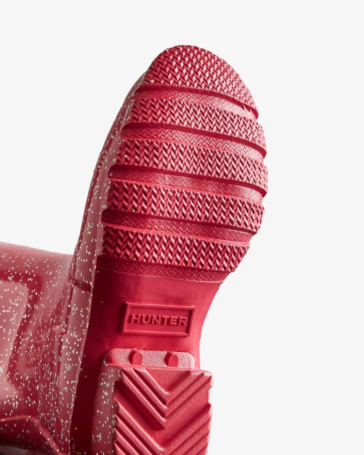 Hunter Big Kids (5-11 Jaar) Gigantische Glitter Regenlaarzen Spaarzaam Roze