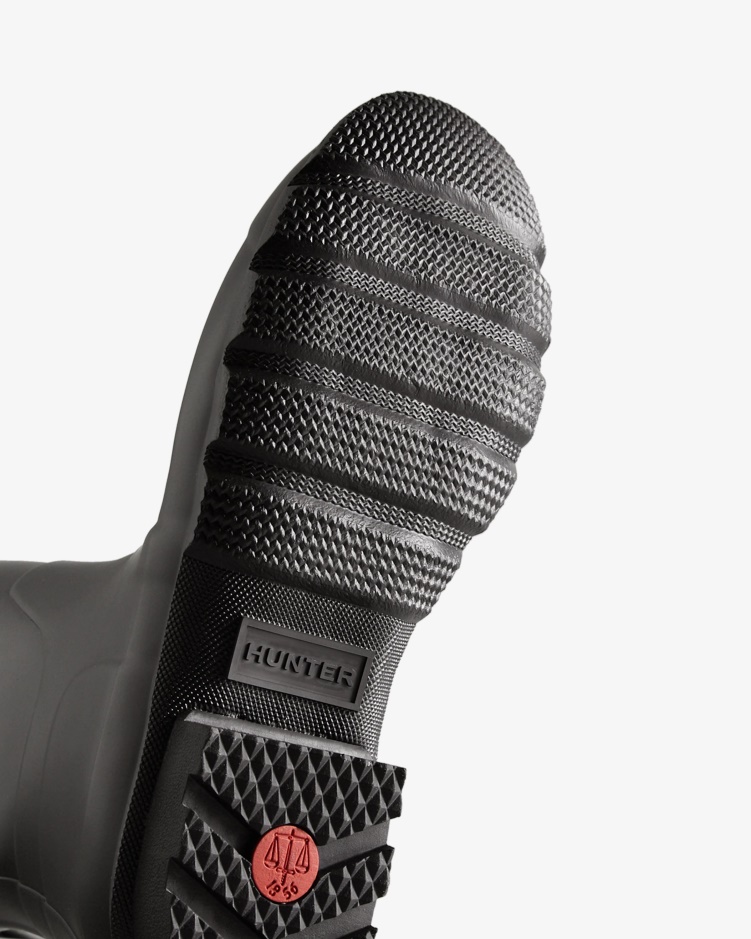 Hunter Heren Lange Zijwaartse Verstelbare Regenlaarzen Zwart