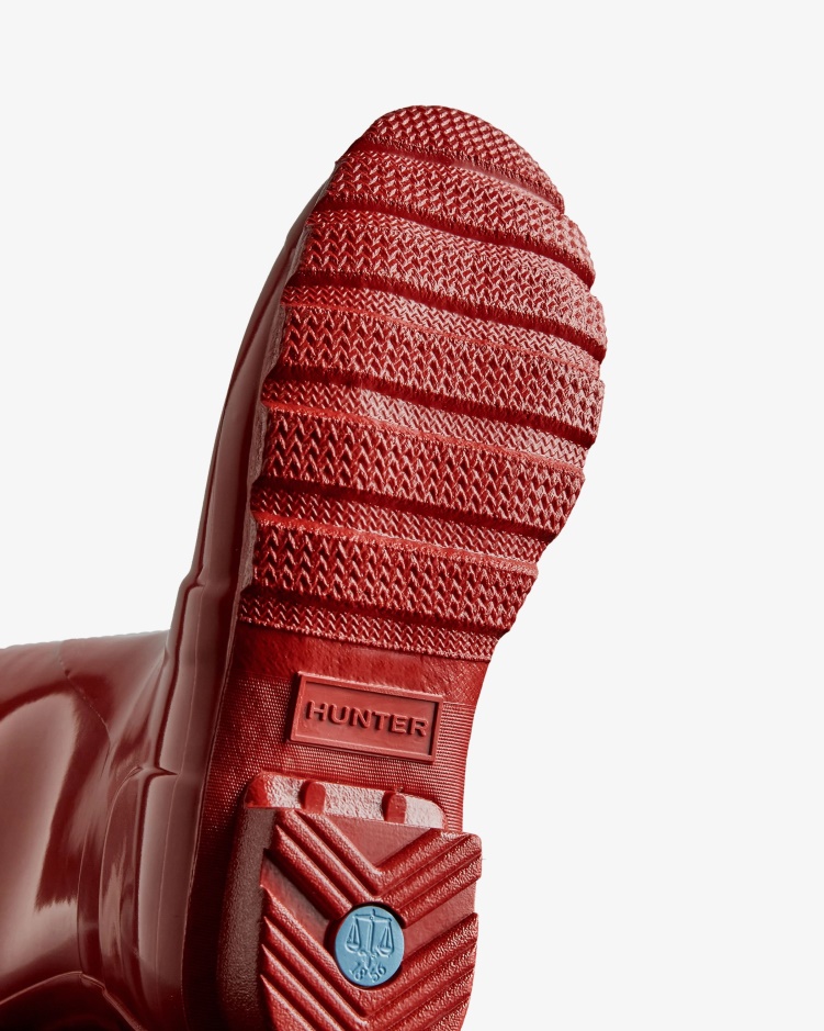 Hunter Originele Hoogglans Regenlaarzen Voor Dames, Militair Rood