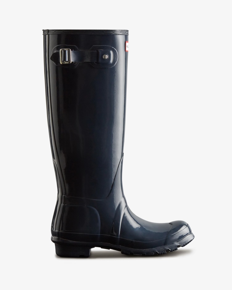Hunter Originele Hoogglans Regenlaarzen Voor Dames Navy