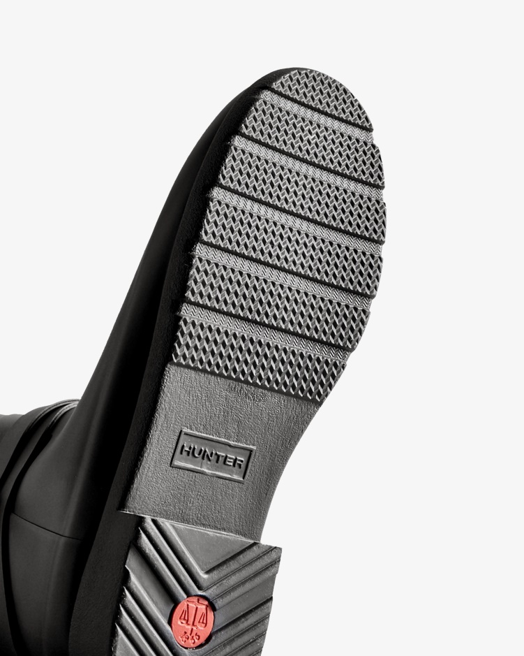 Hunter Verfijnde Slim Fit Verstelbare Lange Regenlaarzen Voor Dames Zwart