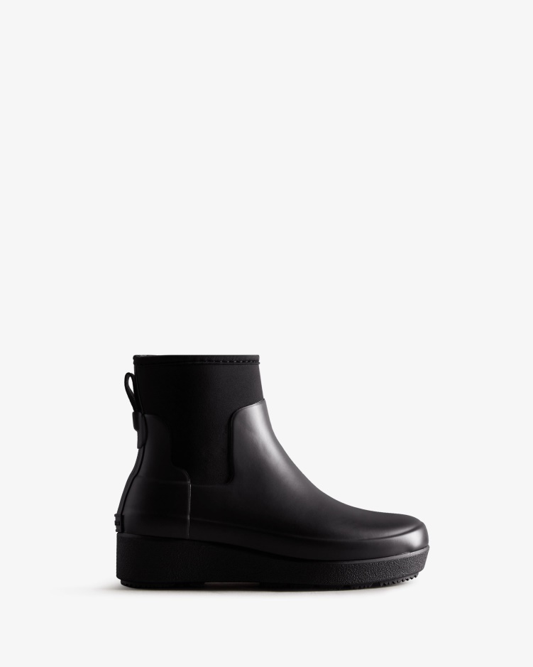 Hunter Verfijnde Slim Fit Neopreen Creeper Chelsea Boots Voor Dames Zwart