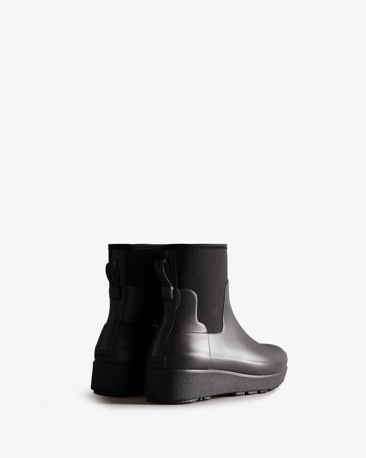 Hunter Verfijnde Slim Fit Neopreen Creeper Chelsea Boots Voor Dames Zwart