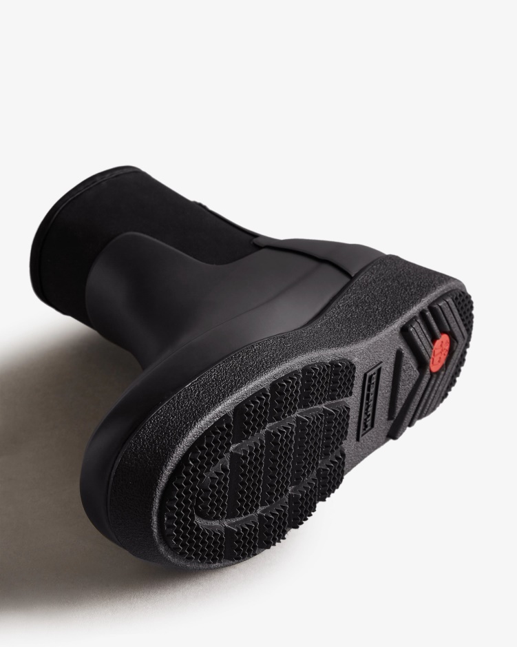 Hunter Verfijnde Slim Fit Neopreen Creeper Chelsea Boots Voor Dames Zwart