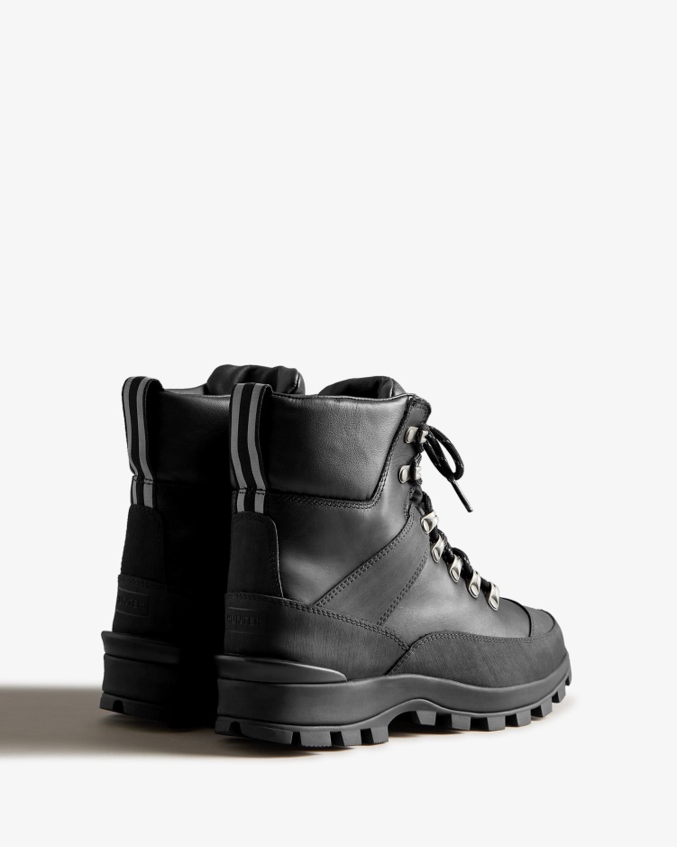 Hunter Geïsoleerde Leren Commandolaarzen Voor Dames Zwart