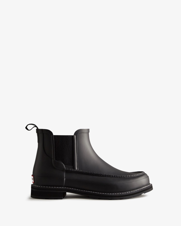 Hunter Geraffineerde Moc Toe Chelsea Boots Voor Heren Zwart-zwart