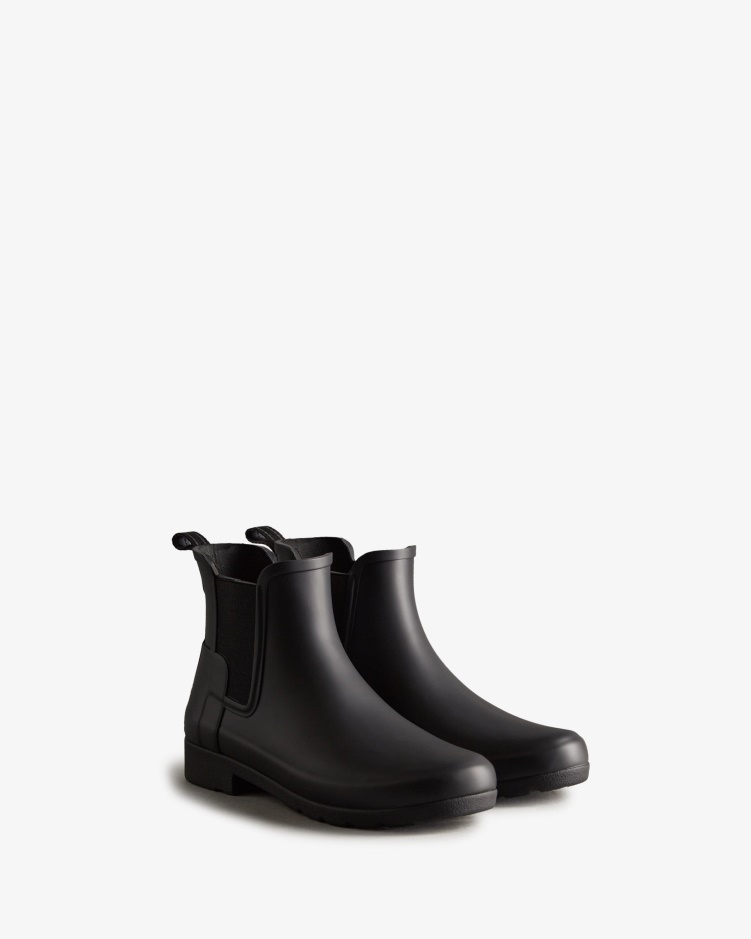 Hunter Verfijnde Slim Fit Chelsea Boots Voor Dames Zwart