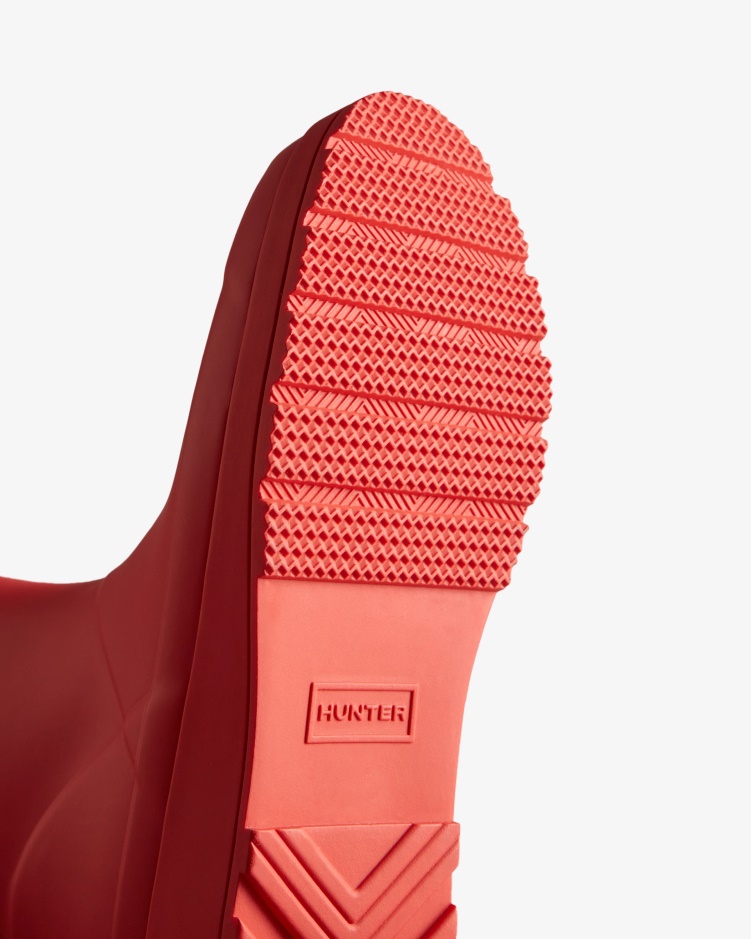 Hunter Dames Play Lange Regenlaarzen Logo Rood