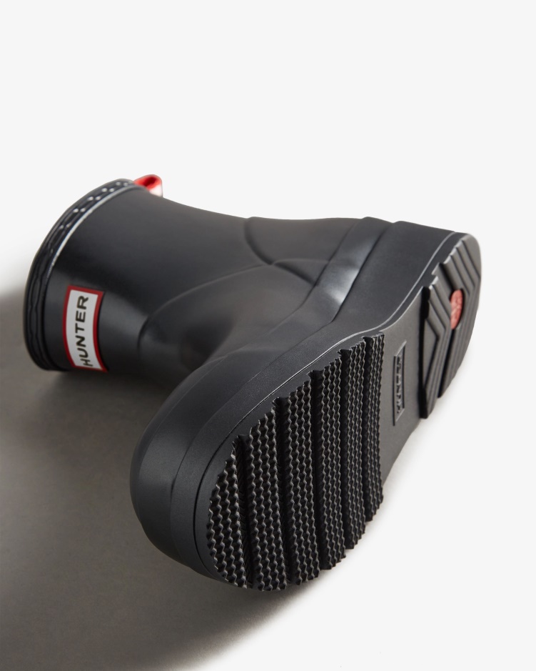 Hunter Dames Play Korte Regenlaarzen Met Parelmoer Zwart