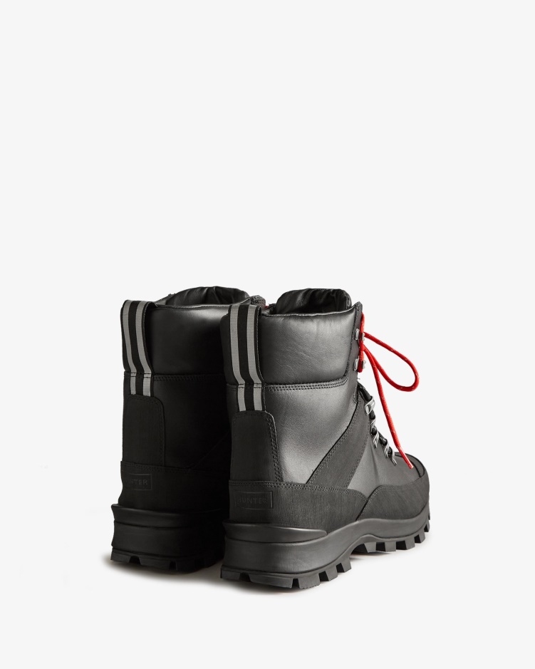 Hunter Geïsoleerde Leren Commandolaarzen Voor Heren Zwart