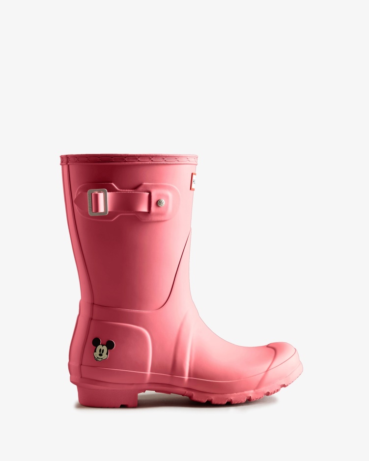 Hunter Disney Korte Regenlaarzen Voor Dames Roze Rilling