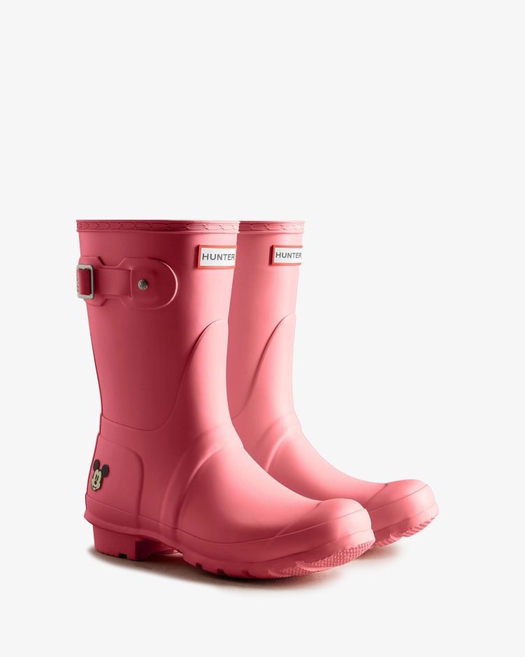 Hunter Disney Korte Regenlaarzen Voor Dames Roze Rilling