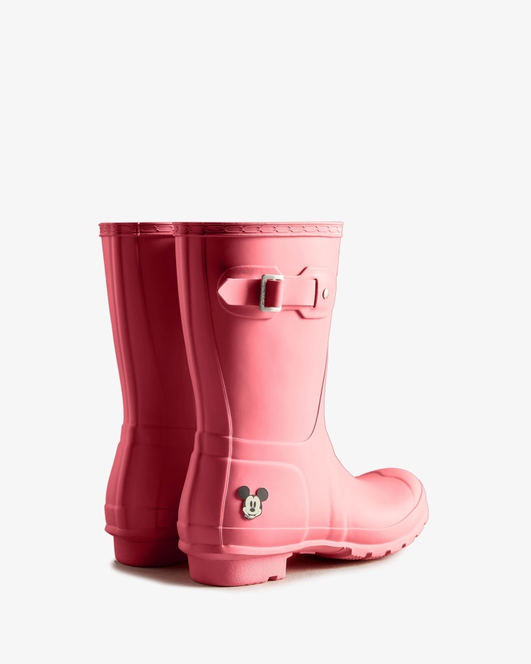 Hunter Disney Korte Regenlaarzen Voor Dames Roze Rilling