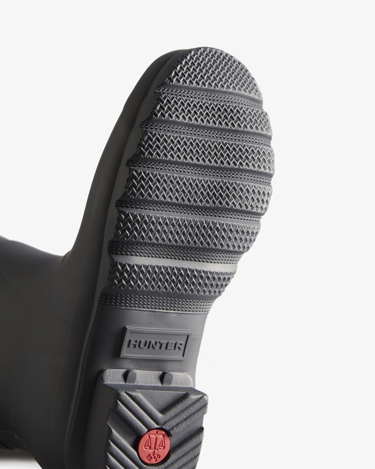 Hunter Dames Verstelbare Tweekleurige Regenlaarzen Met Korte Rug Zwart Ijszwart