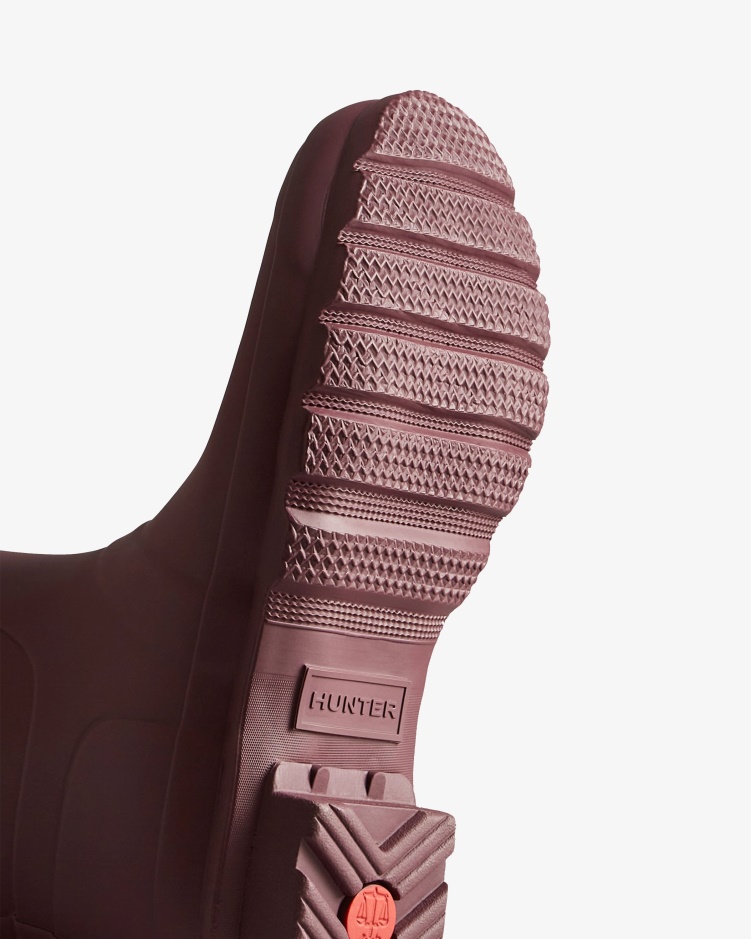 Hunter Hoge Rug Verstelbare Regenlaarzen Voor Dames Kastanje Korst Bruin-hayes Bordeaux
