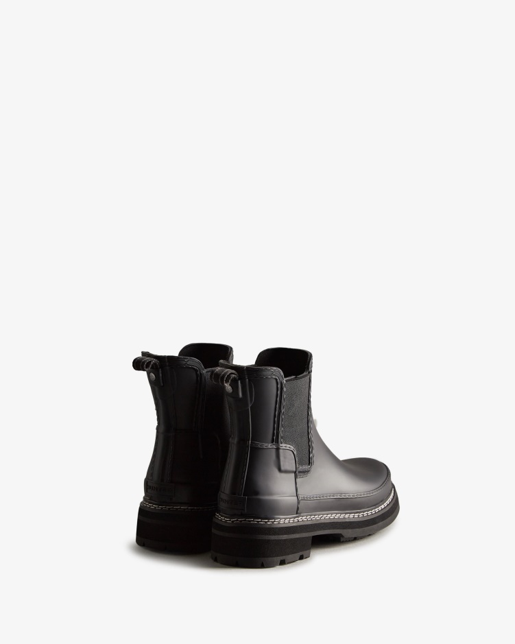 Hunter Chelsea Boots Met Verfijnde Stiksels Voor Dames Zwart